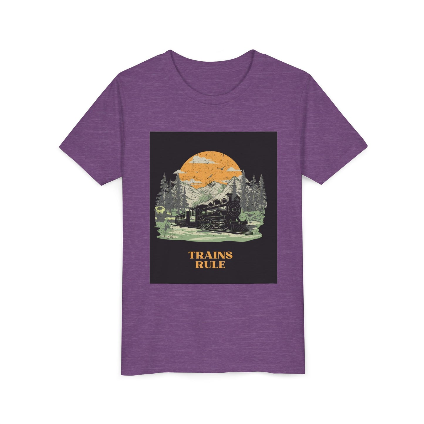 Kids Train Lover T-Shirt | Trains Rule Vintage Railfan Youth Tee