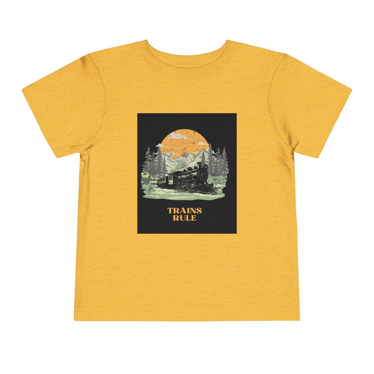 Toddler Train Lover T-Shirt | Trains Rule Vintage Train Graphic Tee (2T–5T)