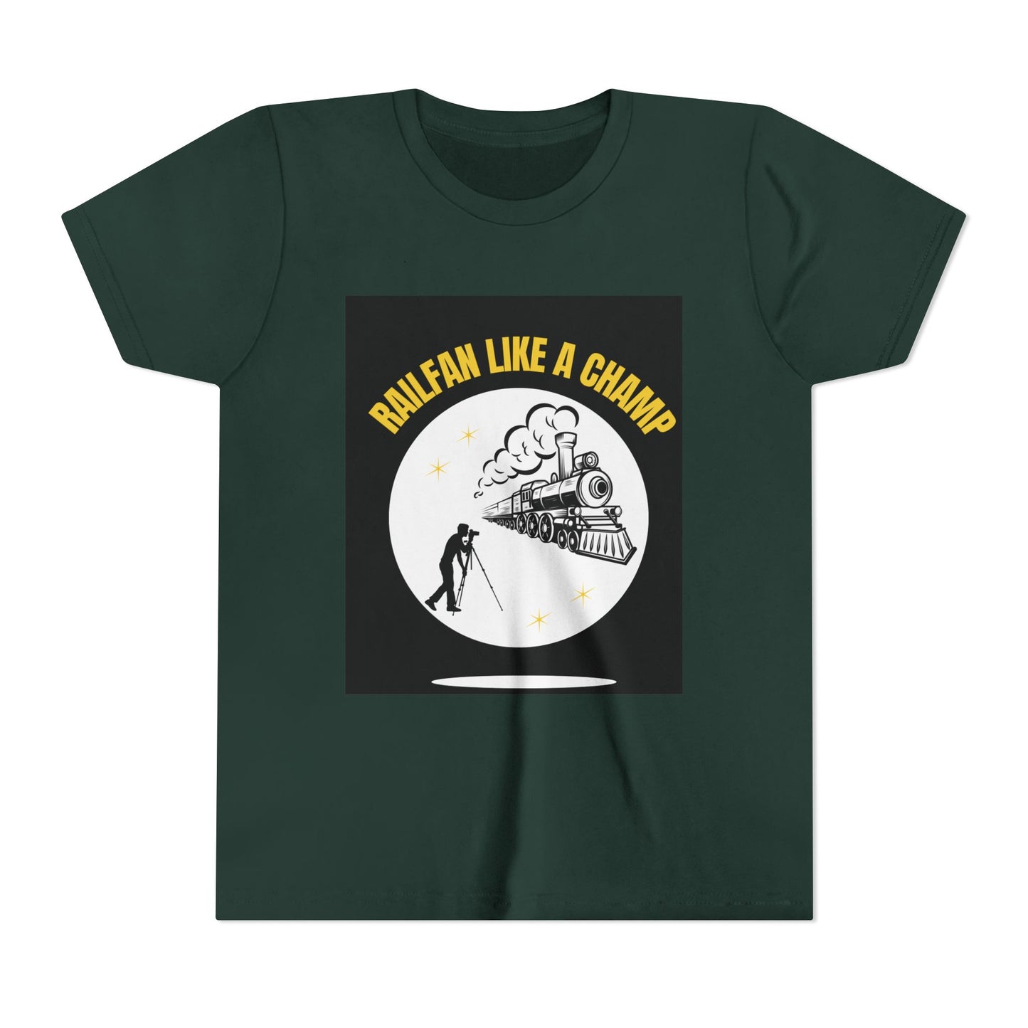Kids Train Lover T-Shirt | Classic Railway Graphic Youth Railfan Tee