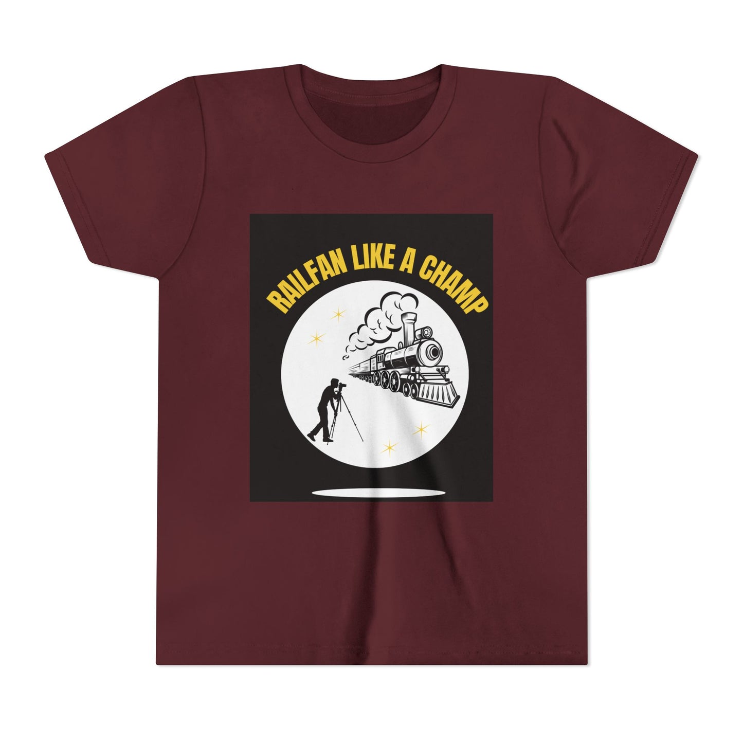 Kids Train Lover T-Shirt | Classic Railway Graphic Youth Railfan Tee