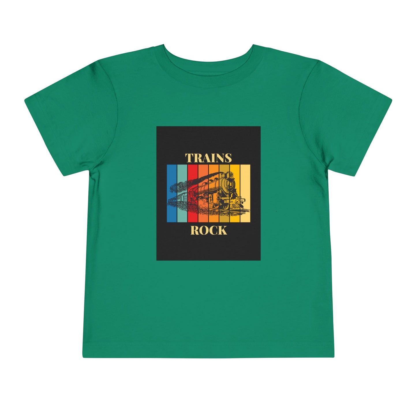 Toddler Train Lover T-Shirt | Trains Rock Train Graphic Tee (2T-5T)