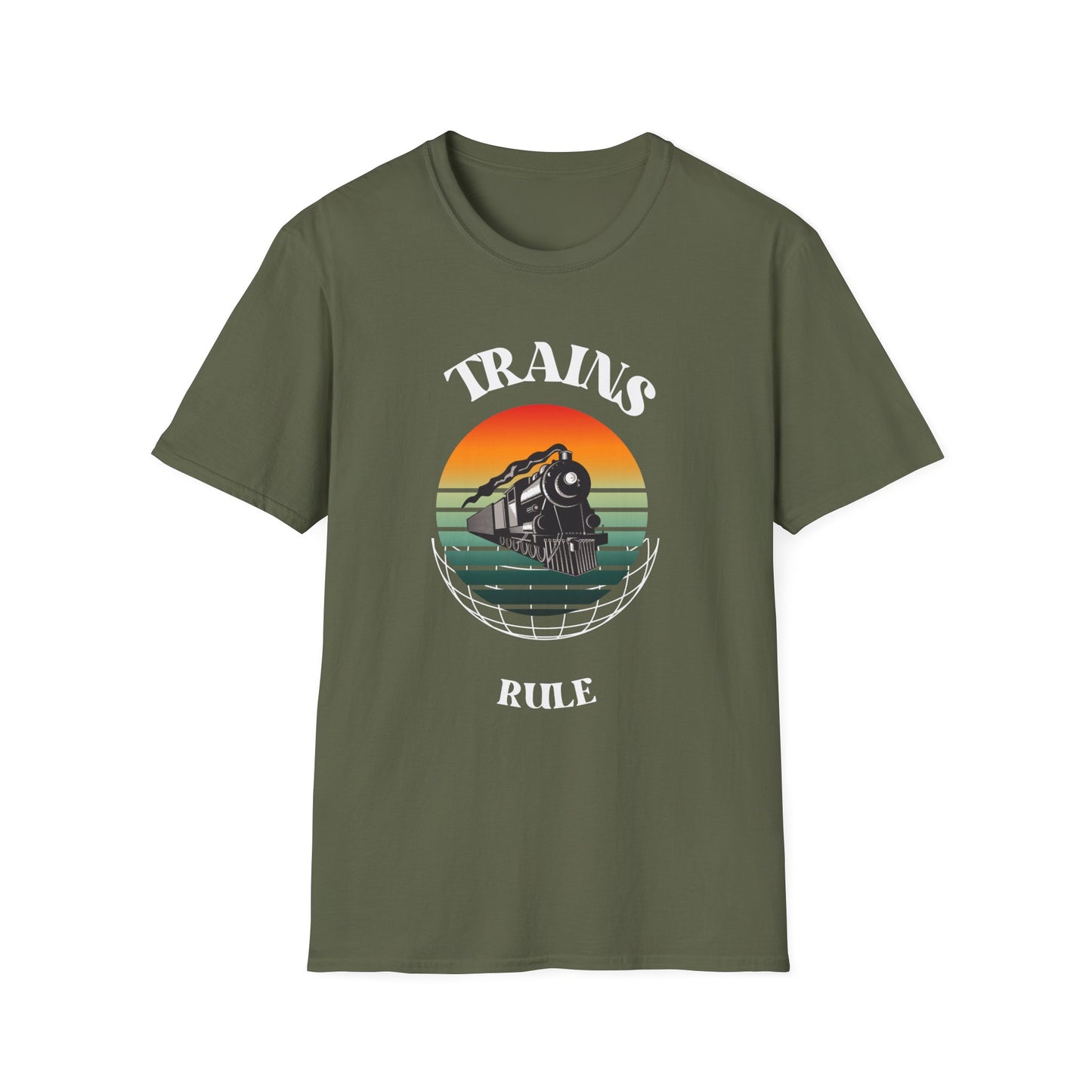Retro Train Enthusiast T-Shirt, Vintage Train Graphic Tee