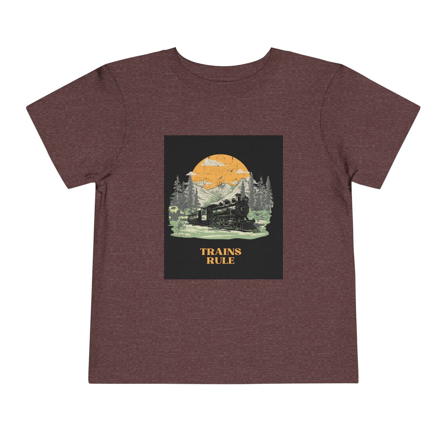 Toddler Train Lover T-Shirt | Trains Rule Vintage Train Graphic Tee (2T–5T)