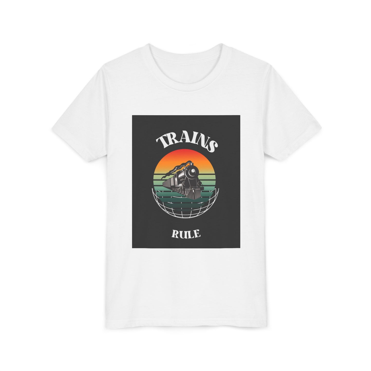 Kids Train Lover T-Shirt | Retro Train Enthusiast Vintage Railfan Youth Tee