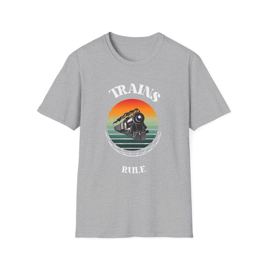 Retro Train Enthusiast T-Shirt, Vintage Train Graphic Tee